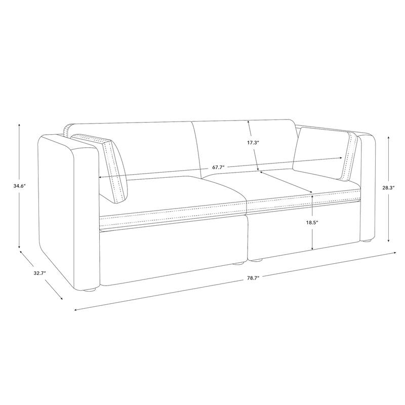 Celia Oversized Modular Sectional Fabric Sofa Set