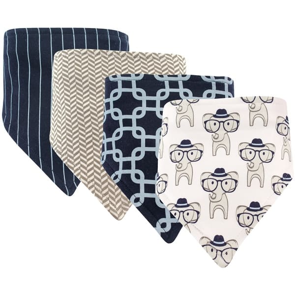 slide 1 of 1, Hudson Baby Infant Boy Cotton Bandana Bibs 4pk, Smart Elephant, One Size - Smart Elephant - One Size One Size - Smart Elephant