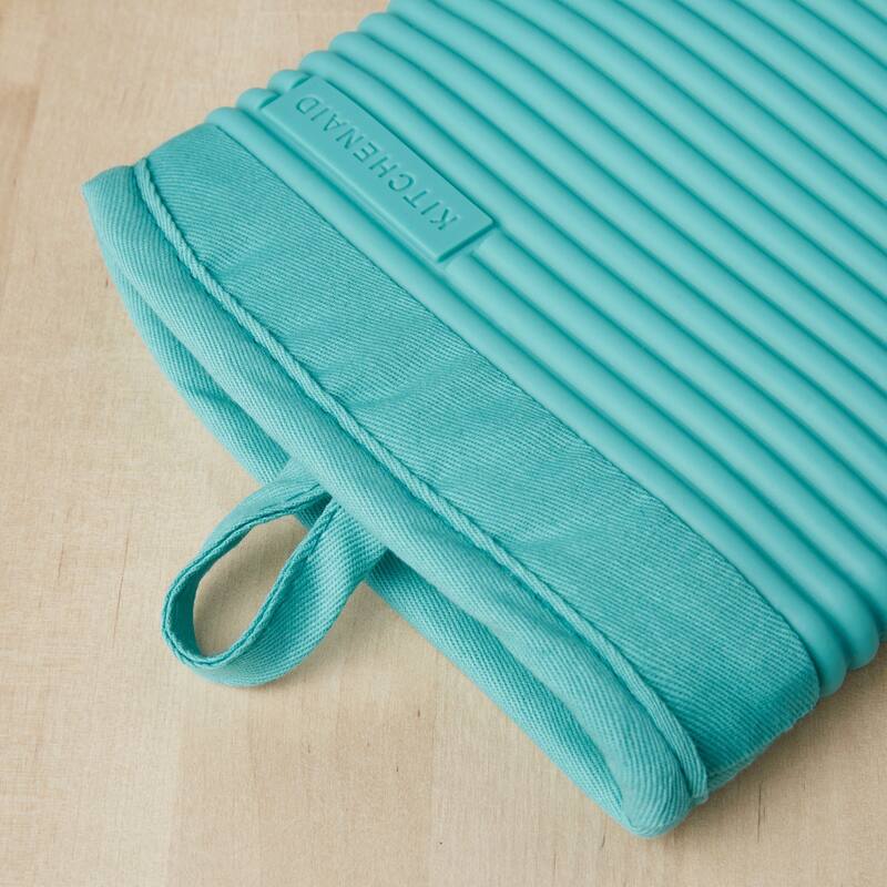 KitchenAid Ribbed Soft Silicone Oven Mitt 2-Pack Set, 7.5"x13"