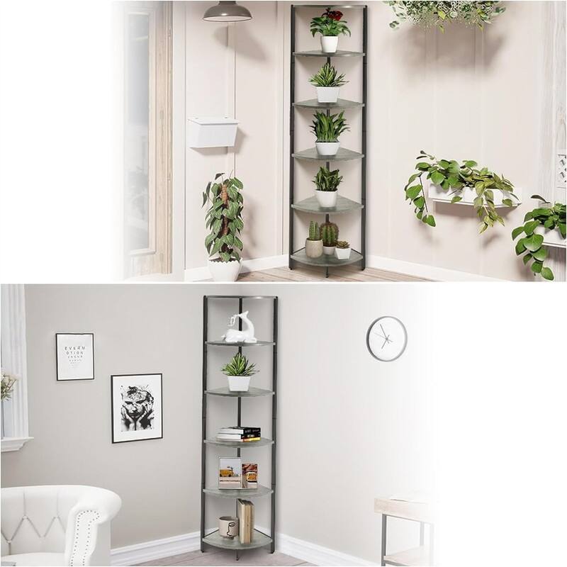 6 Tier Corner Shelf - 12.2"D x 18.1"W x 63.1"H