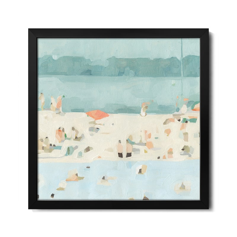 Sea Glass Sandbar II Premium Framed Poster by Emma Scarvey - Black - 24x24x1