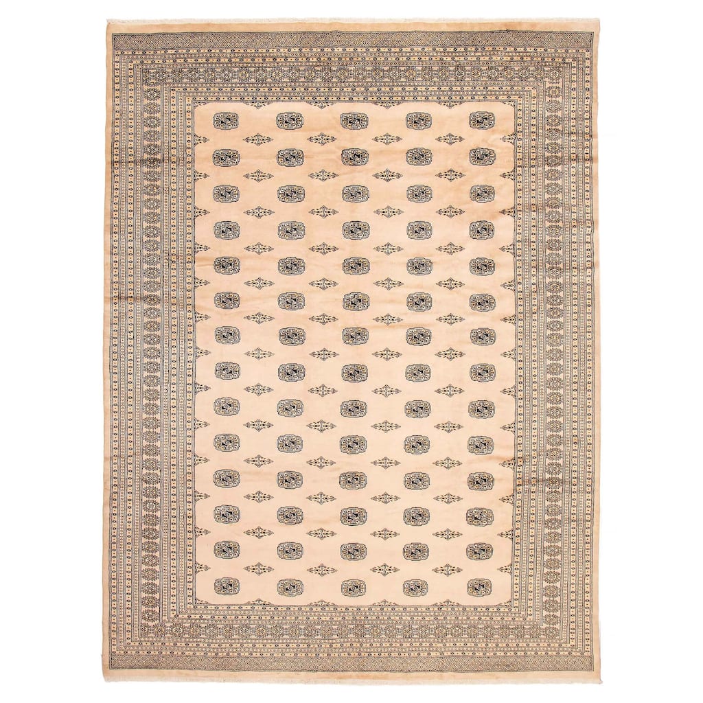 Finest Peshawar Bokhara Beige Rug 9'11" x 13'6" - 9'11 x 13'6