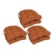 preview thumbnail 20 of 59, 16-inch U-Shaped Indoor Twill Chair Cushions (Set of 2, 4, or 6) - 16" x 16" Set of 6 - Spice