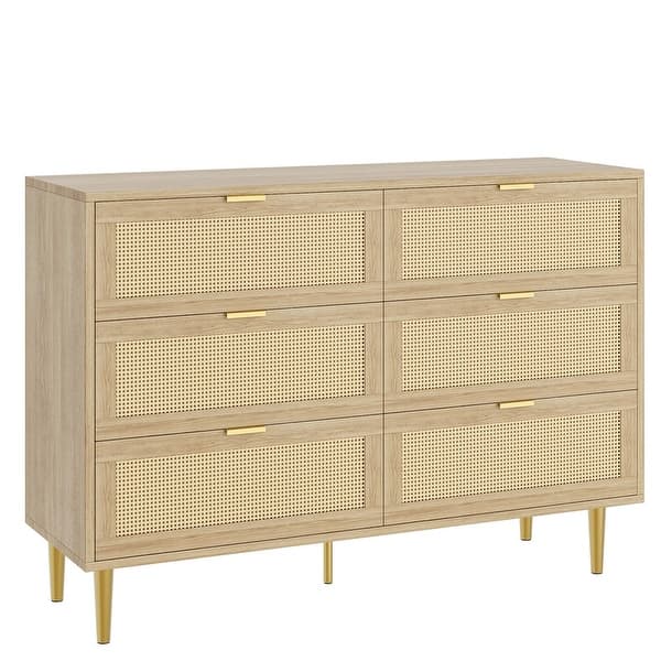 Rattan 6 Drawer Dresser - Bed Bath & Beyond - 43800464