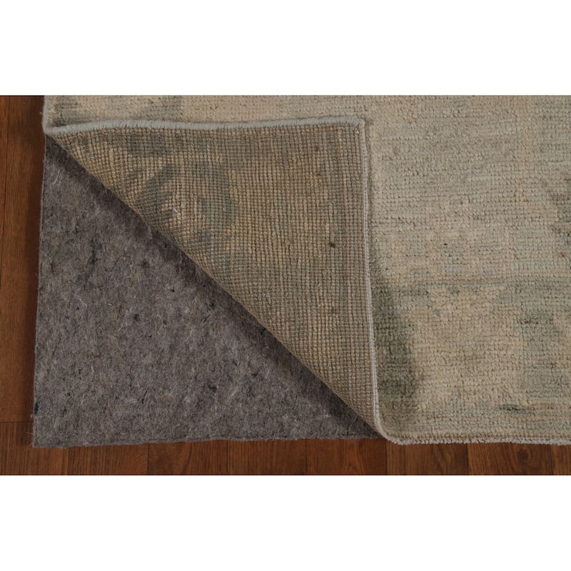 Hand Knotted Oriental 100% Wool Carpet Transitional All-Over Beige & Ivories Oushak Runner Rug - 8' 4'' X 3' 0''
