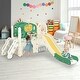 preview thumbnail 25 of 30, Kids Slide Playset Structure 7 in 1 with Slide and Basketball Hoop Green