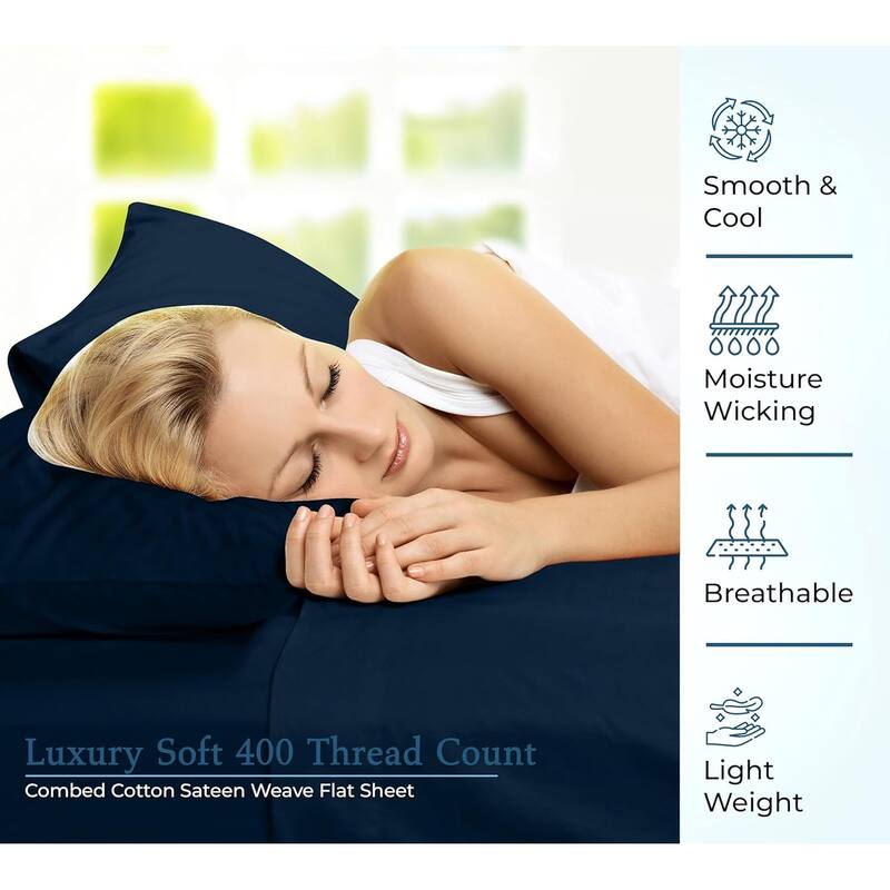 Royale linen 400 Thread Count Cotton Flat Sheet