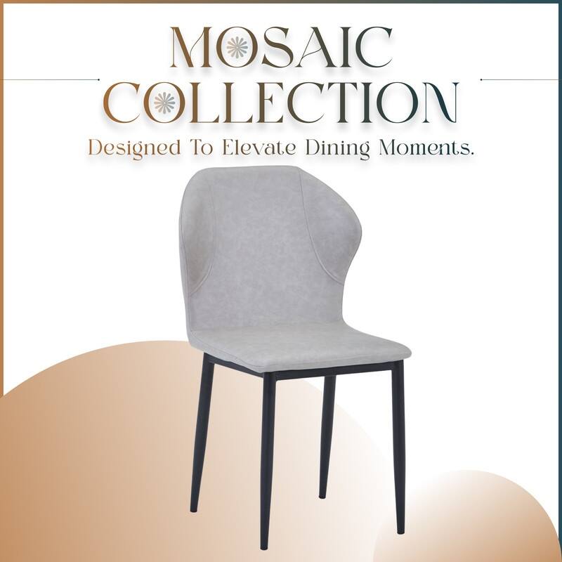 Mosaic Modern Fabric Upholstered Accent Dining Chair With Metal Legs & Curved Backrest Side Chair for Home or Office (Set of 4)