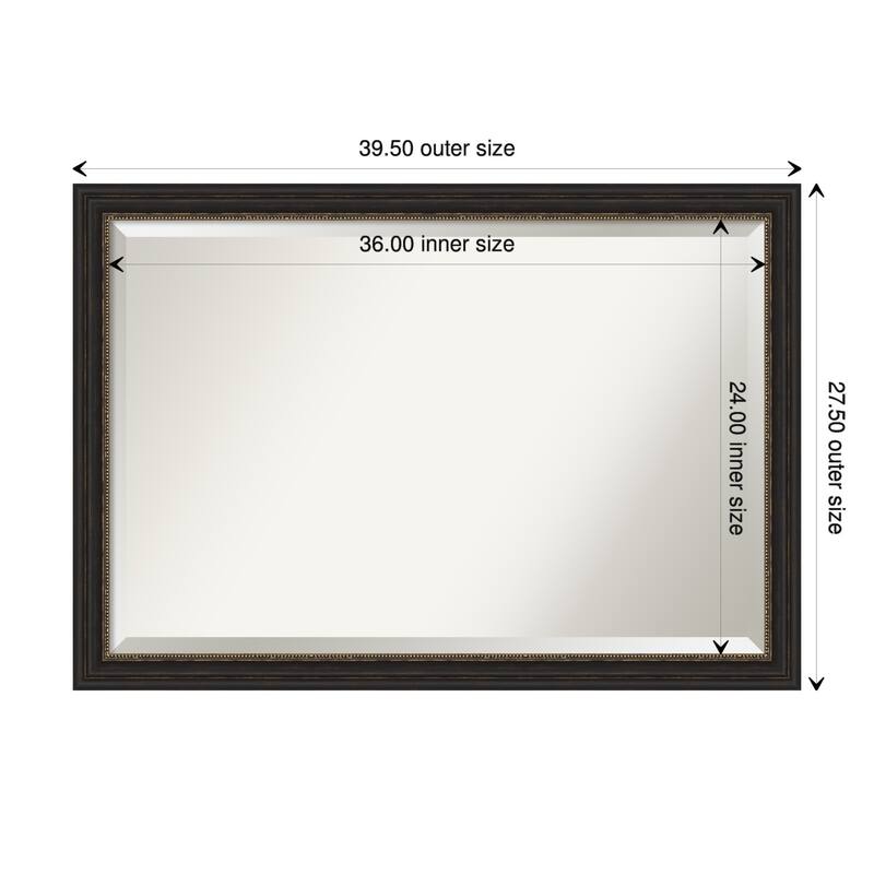 Beveled Wall Mirror - Accent Bronze Narrow Frame - Accent Bronze Narrow - 39.5 x 27.5-inch