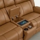 preview thumbnail 35 of 82, Spruce & Spring Genuine Leather Power Reclining Sofa with Optional Console & Flip-Down Table