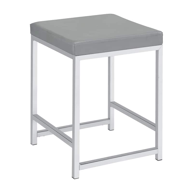 Marlee Upholstered Square Vanity Stool - N/A