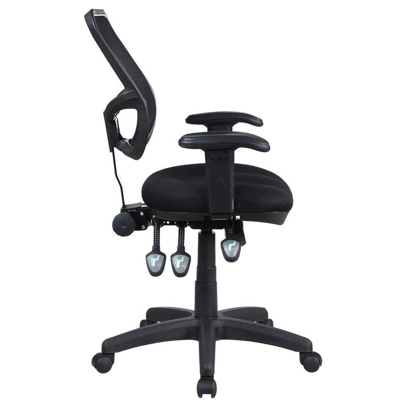 Ergonomic Black Swivel Office Chair - Adjustable Height Mesh Desk Chair with Armrests
