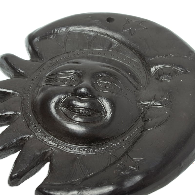 Novica Handmade Eclipsing Smile Barro Negro Wall Accent