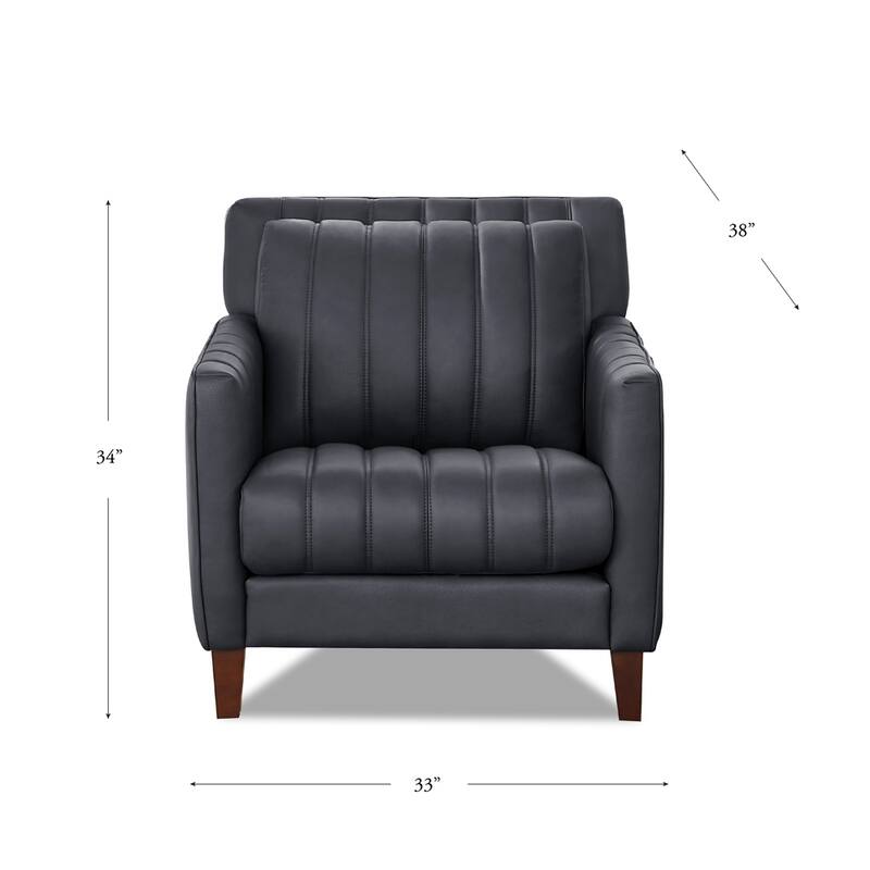Hydeline Ennis Top Grain Leather Sofa and Chair Set - Sofa, Chair