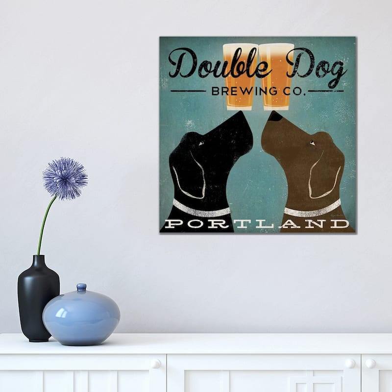 iCanvas "Double Dog Brewing Co." by Ryan Fowler Canvas Print - 18x18x1.5