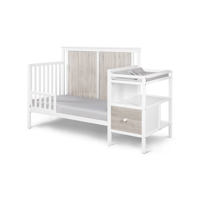 Connelly 4-in-1 Crib and Changer Combo White/Rockport Gray - White+gray