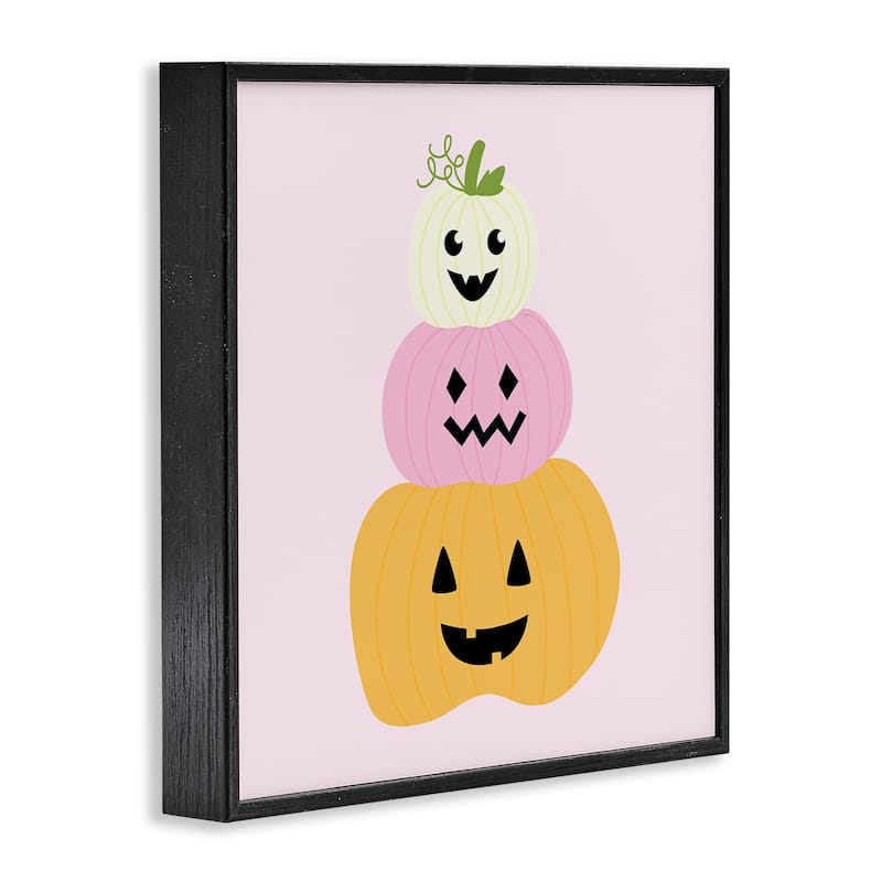 Stupell Pastel Happy Jack-o-Lanterns Framed Giclee Art Design By Sazerelli Designs