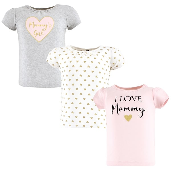 slide 1 of 1, Hudson Baby Toddler Girl Short Sleeve T-Shirts, Girl Mommy Girl Mommy - 2T