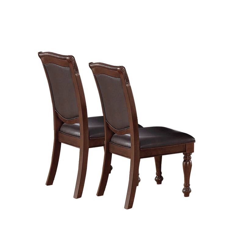 PU Upholstered Dining Arm Chair, Set Of 2, Brown