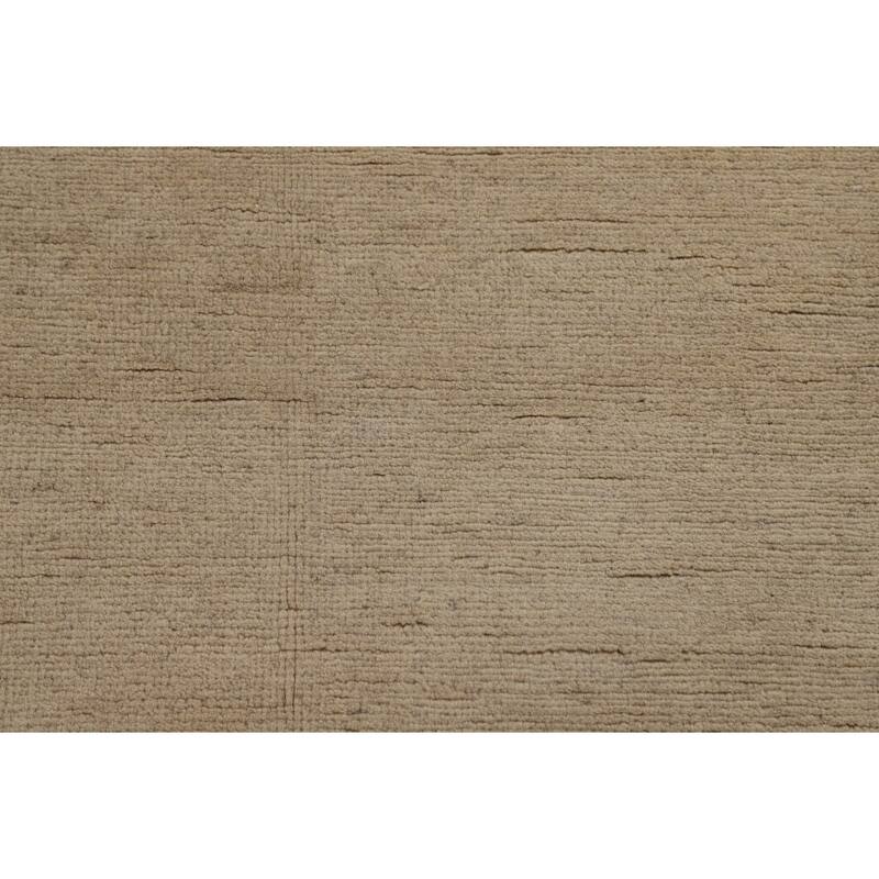 Beige Gabbeh Modern Rug Hand-Knotted Wool Carpet - 4'2"x 5'10"