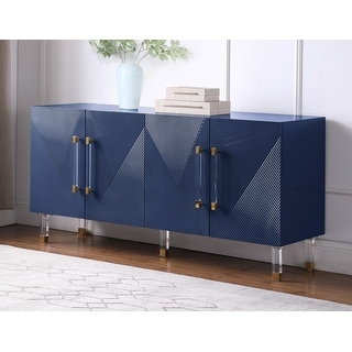 Best Master Furniture  65 Inch Lacquer Contemporary 4 Door Sideboard Cabinet (Navy)