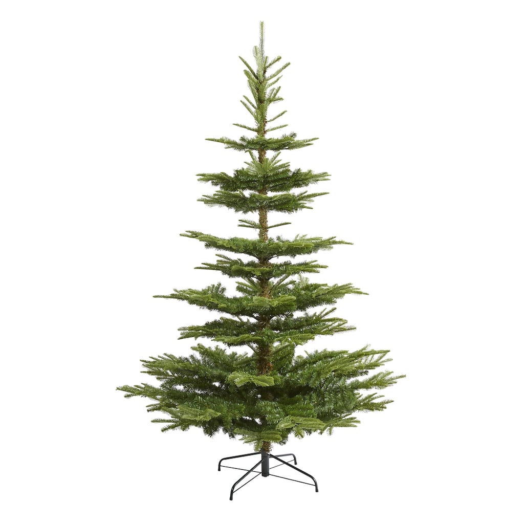 7.5ft Artificial Christmas Tree Layered Spruce Holiday Decor with Stand - Green - 84