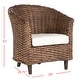 preview thumbnail 10 of 10, SAFAVIEH Omni Rattan Barrel Chair with Cushion - 29.1" x 27.2" x 32.7"