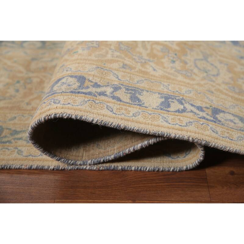 Hand Knotted Oriental 100% Wool Carpet Traditional Floral Peach Mashad Area Rug - 12' 7'' X 9' 4''