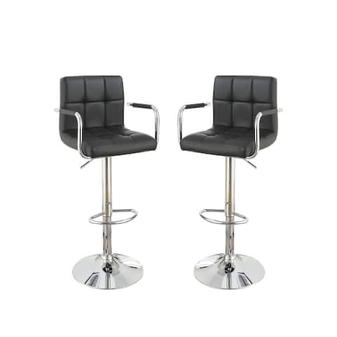 Faux Leather Arm Stools, Set of 2