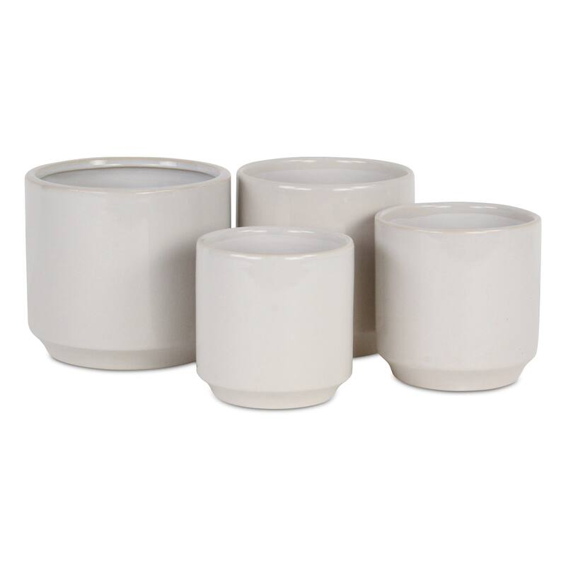 Elegora Straight Side Solid Color Ceramic Pot - Off White