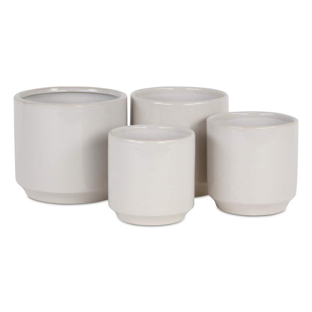 Elegora Straight Side Solid Color Ceramic Pot - Off White