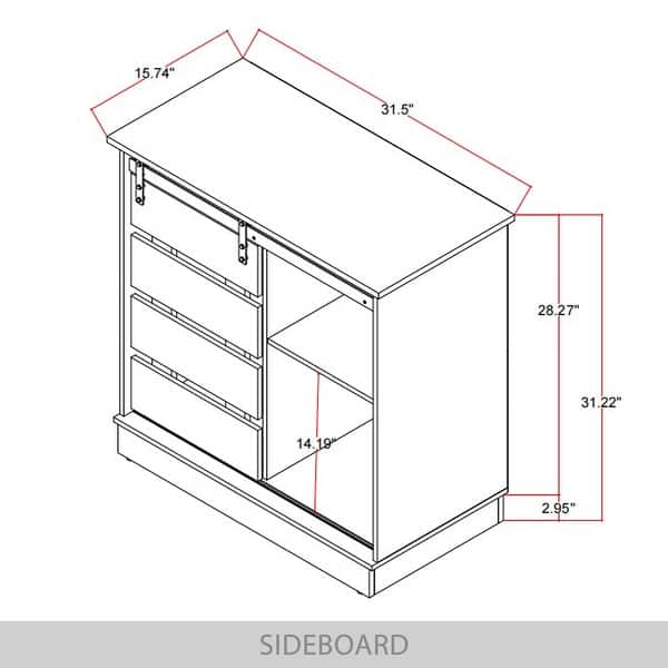 CraftPorch Farmhouse Sideboard Cabinet