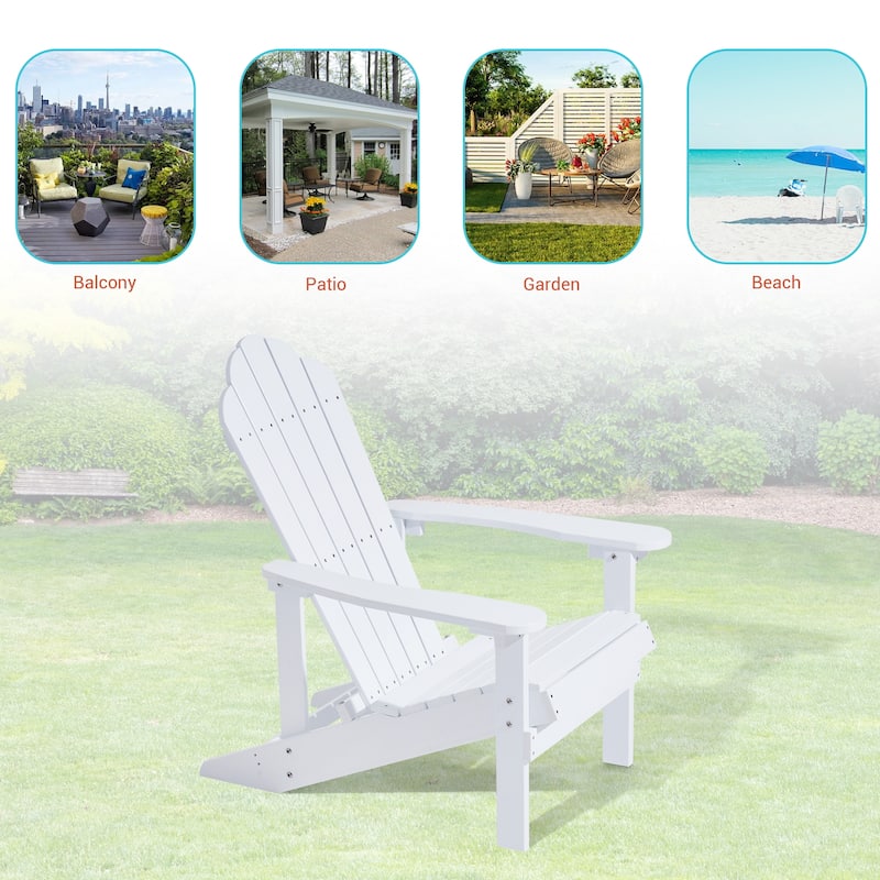 BONOSUKI Outdoor Adirondack Chair,HIPS Wooden-Like Finish Single Chair