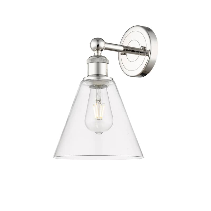 Innovations Lighting 616-1W-13-8 Berkshire Sconce Berkshire 13" Tall - Polished Nickel / Clear
