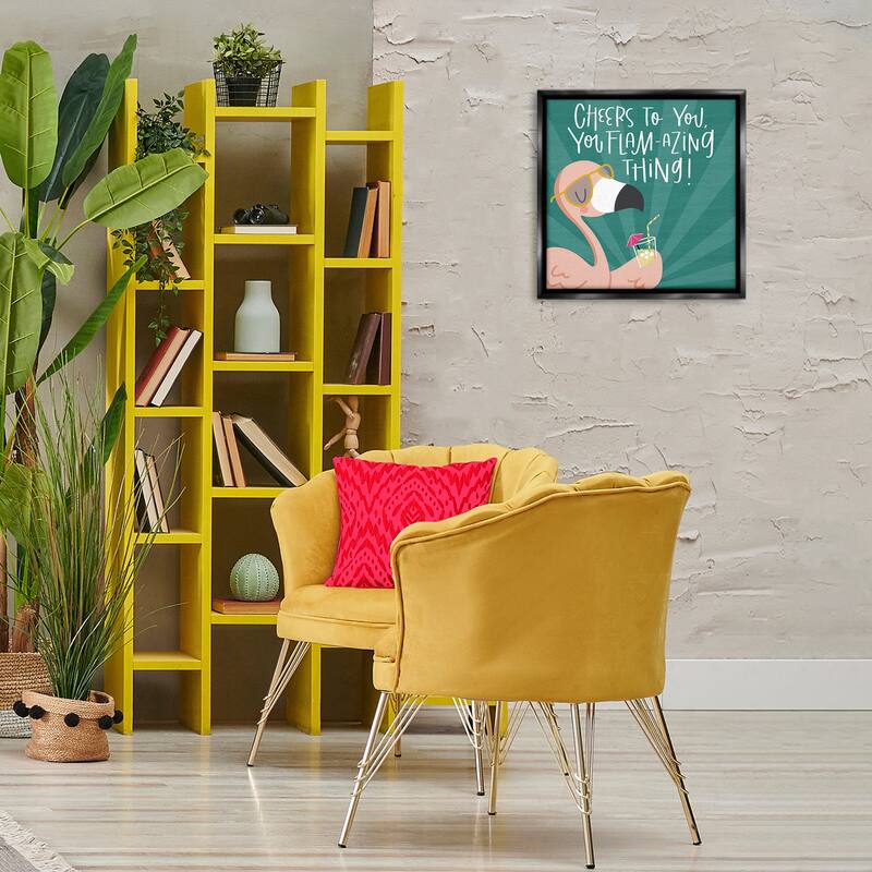 Stupell Cheers To You Flamazing Framed Floater Canvas Wall Art Design By Sarah Hickman