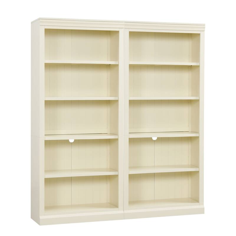 Merax Modern Tall Wood Bookcase with LED Light Strips and Adjustable Shelves