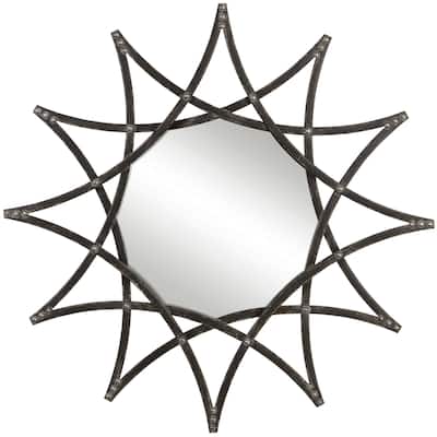 Uttermost 09766 Solaris 40" Diameter Sunburst Framed Bathroom Mirror
