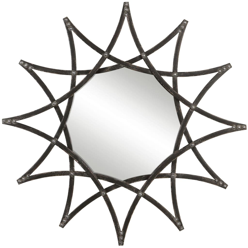 Uttermost 09766 Solaris 40" Diameter Sunburst Framed Bathroom Mirror