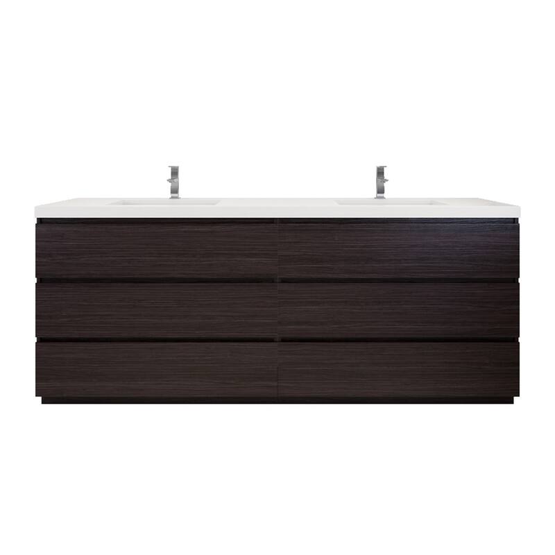 Aron 84'' Freestanding Vanity with Double Reinforced Acrylic Sink