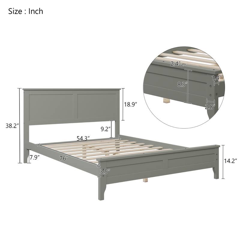 MERAX Modern Solid Wood Platform Bed
