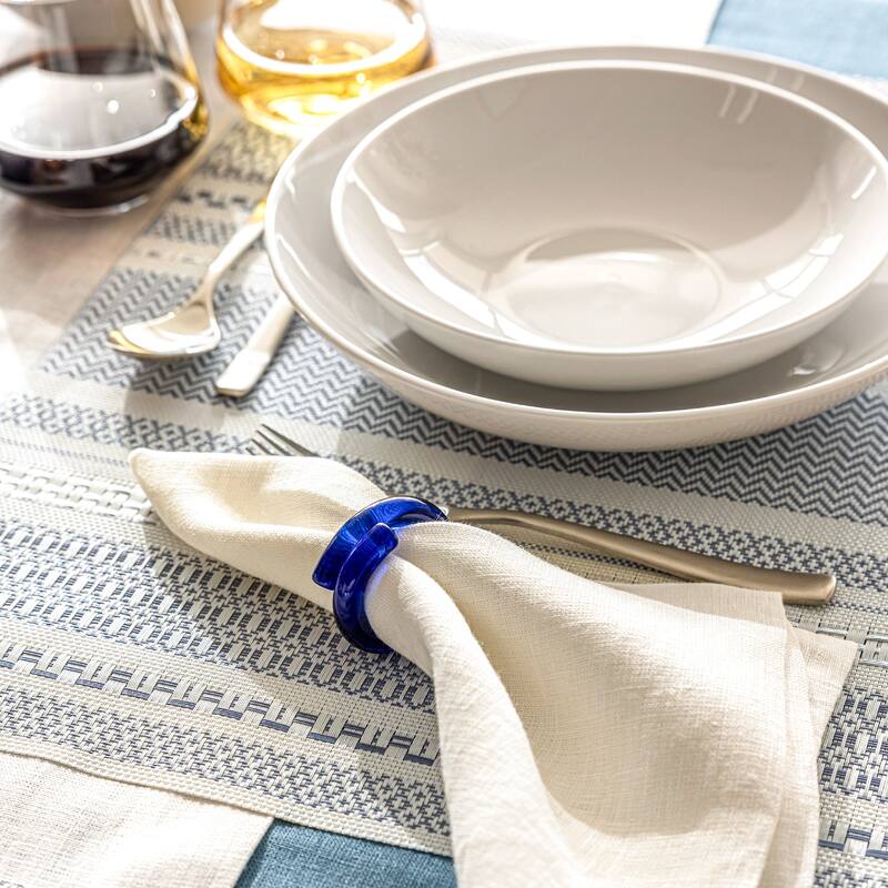 over&back Reversible Woven Placemats - For Indoor & Outdoor Use - Set of 4