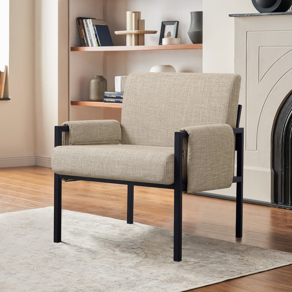 Subrtex Upholstered Accent Chair with Metal Frame Armchair