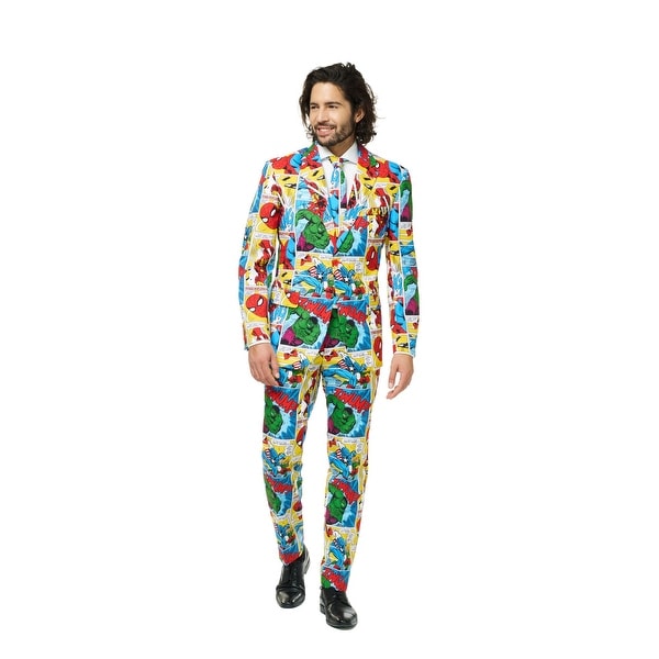 Yellow and Red Marvel Comics Men Adult Suit - Medium