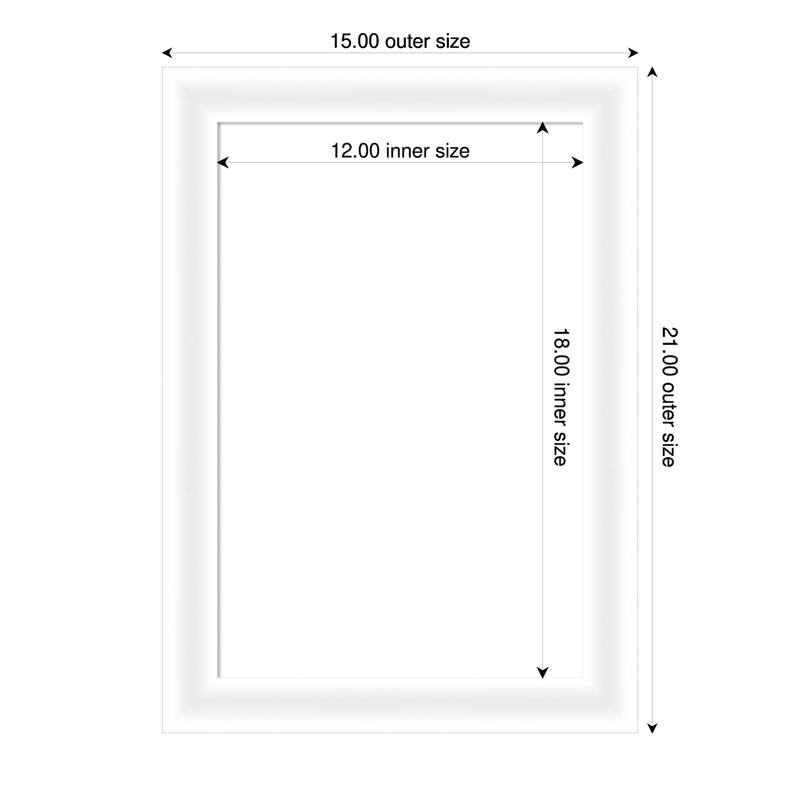Oliver Narrow Framed Dry Erase Magnetic Board - 15 x 21 in - Oliver White Narrow
