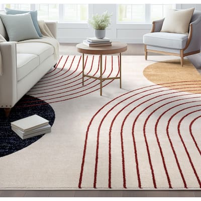 Well Woven Omaha Laslow Modern Geometric Soft Plush Rug
