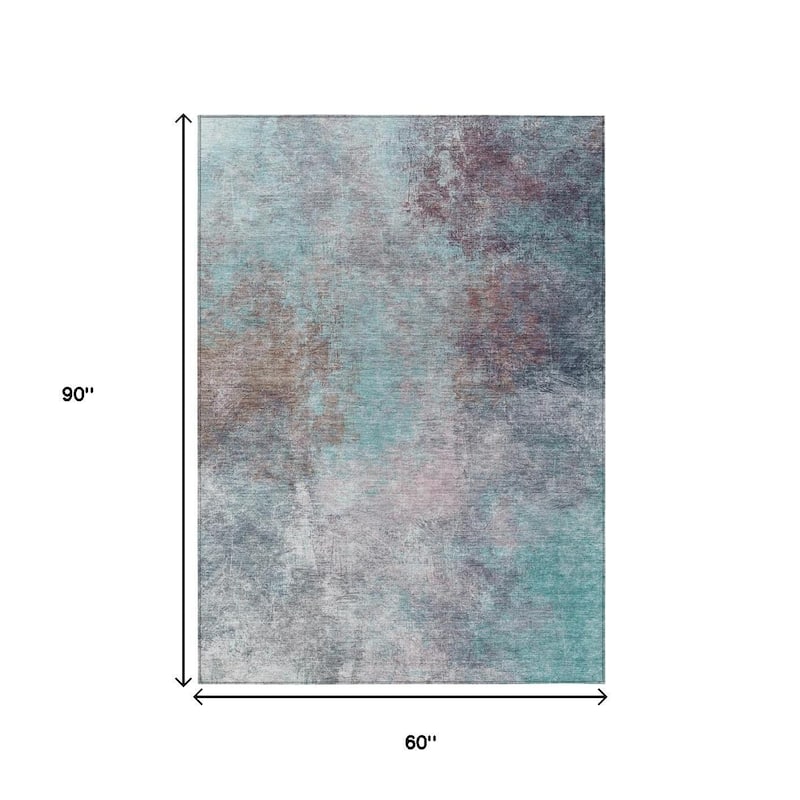 HomeRoots Abstract Transitional Rectangle Outdoor Rug