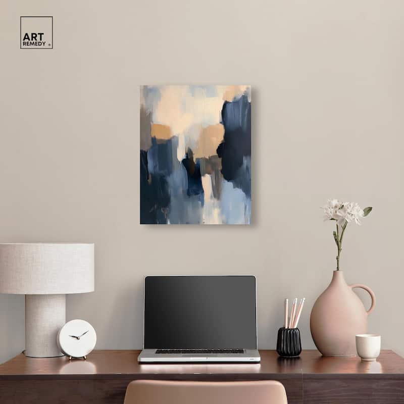Navy Beige I Canvas by Art Remedy, Gallery Wrapped