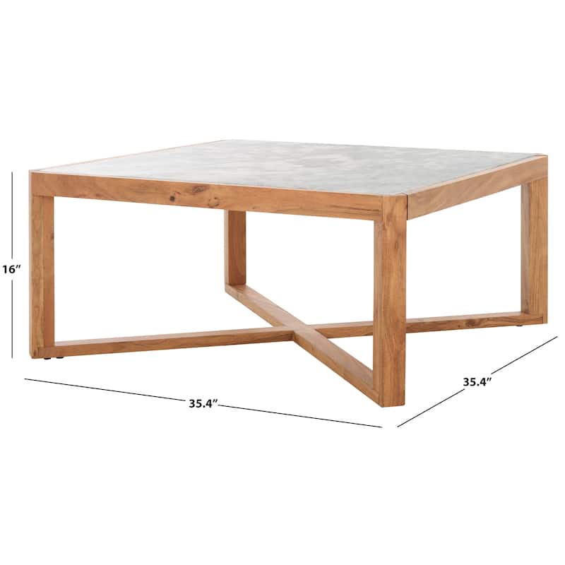 SAFAVIEH COUTURE Bernardi Marble Top Coffee Table - 35"W x 35"D x 35"H