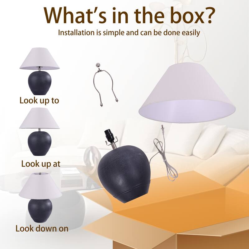 Global Accent Ceramic Table Lamp with Linen Shade