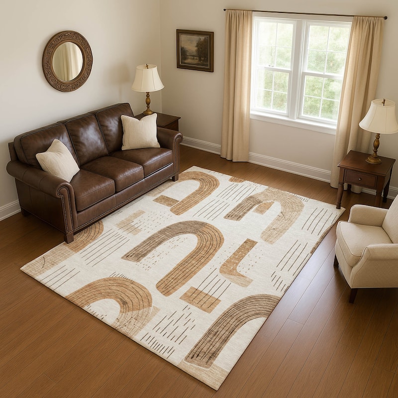 Premium Washable Super Soft Contemporary Mayfield Rug - Ivory - 8' x 10'